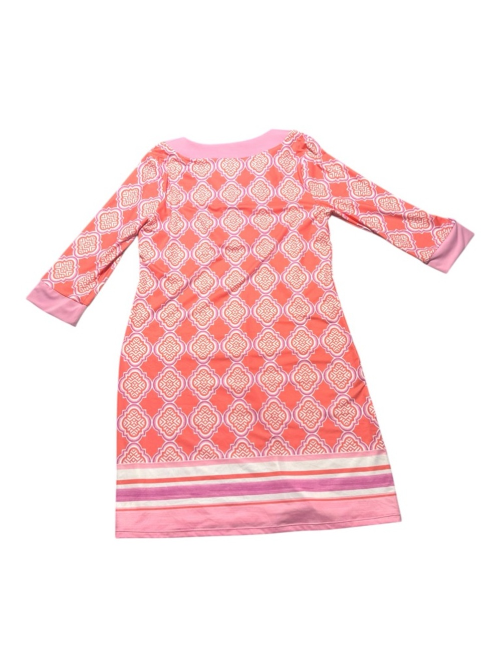 Cabana Life Women’s Medium Dress UPF 50 Pink Geometric Dress Floral Cover Up - Picture 4 of 5